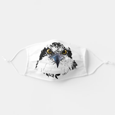 Osprey Drawing Black and White Piercing Eyes Adult Cloth Face Mask