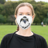 Osprey Drawing Black and White Piercing Eyes Adult Cloth Face Mask (Outside)