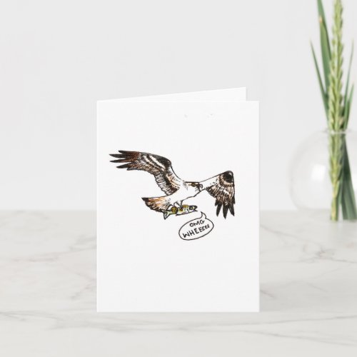osprey  fish small 4x56 blank greeting card