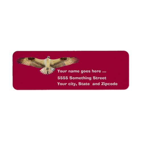 Osprey hawk flying Return Address Labels