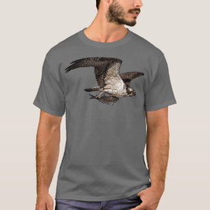 Osprey Holding Fish Color Print T-Shirt