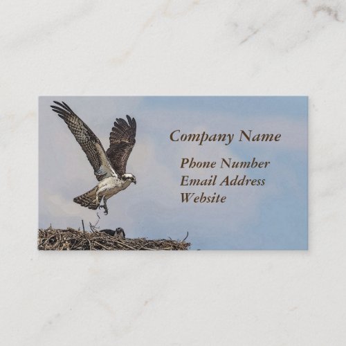 Osprey in a nest business card