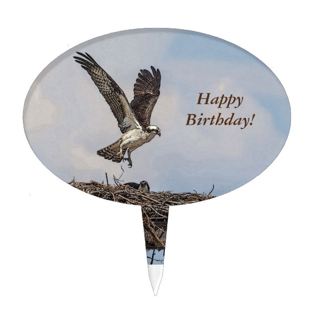 Osprey in a nest cake topper (Front)