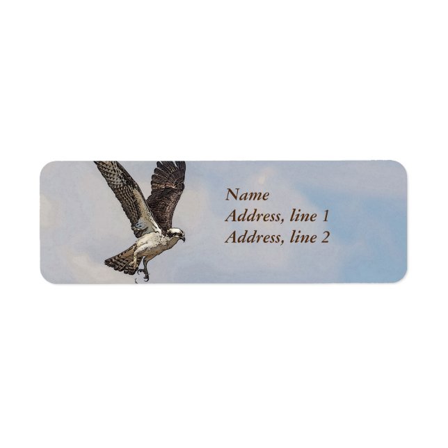 Osprey in a nest label (Front)