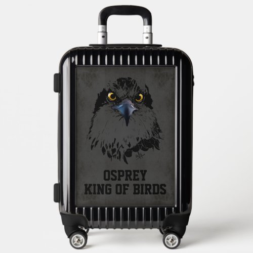 Osprey King of Birds Illustration Dark Gray Grunge Luggage