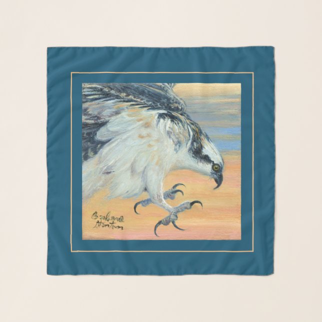 "Osprey Landing" Chiffon Scarf by Barbara Stanton (Front)
