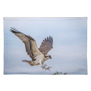 Osprey landing in the nest placemat