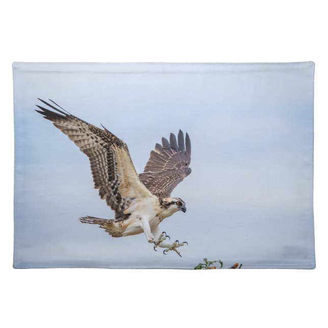 Osprey landing in the nest placemat (Front)