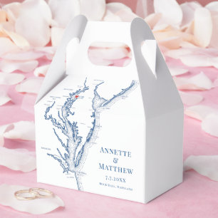 Osprey Point Wedding Rock Hall MD Map Treat Favor Boxes