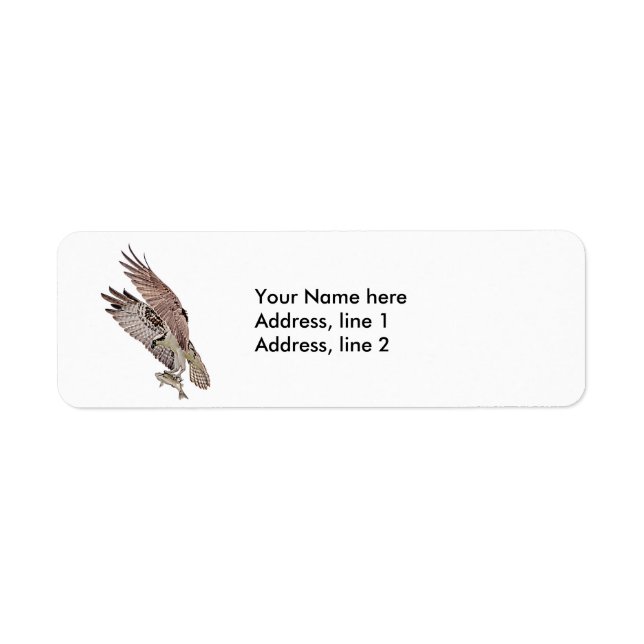 Osprey with a fish label (Front)