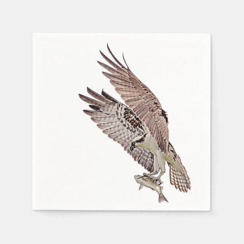 Osprey with a fish paper napkins