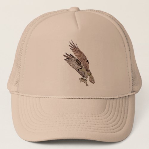 Osprey with a fish trucker hat