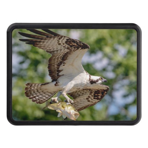 Osprey with a large mouth bass hitch cover