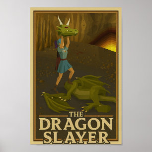 OSRS (Old School RuneScape) Dragon Slayer Victory Poster