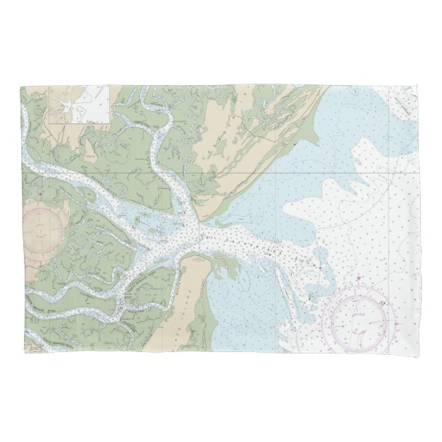 Ossabaw and St Catherines Sounds Chart 11511 Pillow Case (Front)