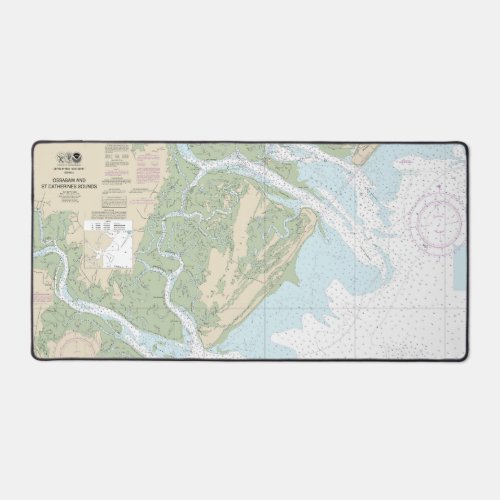 Ossabaw and St Catherines Sounds Nautical Chart Desk Mat
