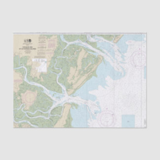 Ossabaw and St Catherines Sounds Nautical Chart Tissue Paper