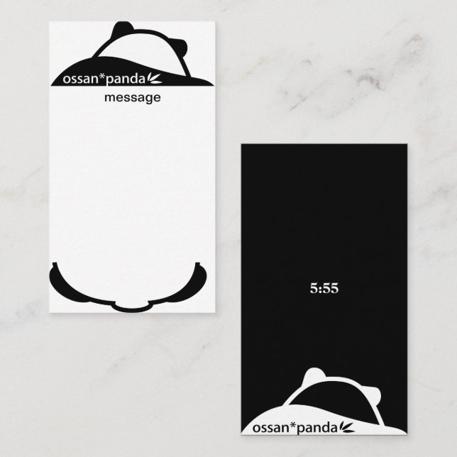 ossan*panda bear  message  business card (Front/Back)