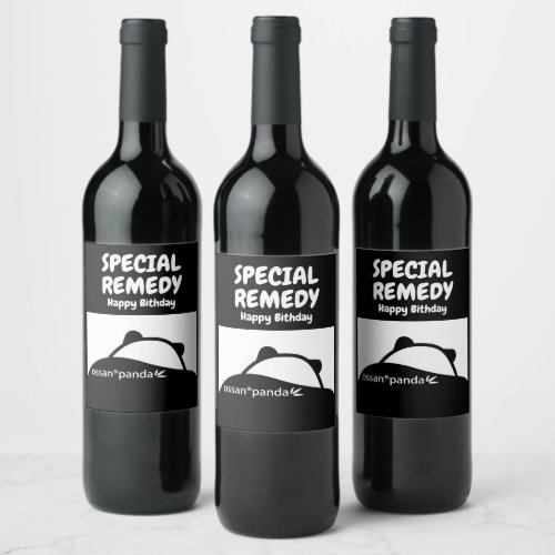 ossanpanda bear special remedy wine label