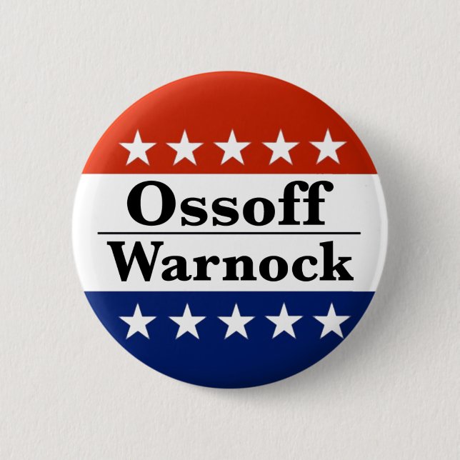 Ossoff Warnock Georgia Runoffs Button (Front)