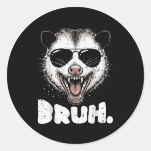 Ossum Face Bruh Funny Ssum Meme Humor Men Women Ki Classic Round Sticker
