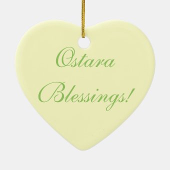 Ostara Blessings Hare Heart Ceramic Ornament | Zazzle