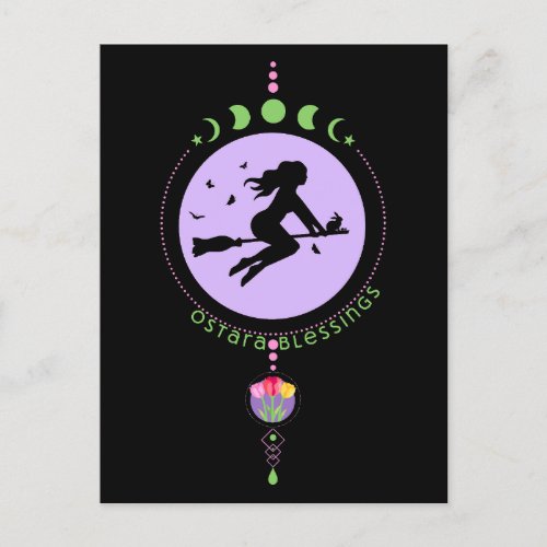 Ostara Blessings Witch Postcard