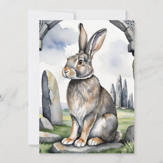 Ostara Bunny Spring Equinox Eostre Wicca Holiday Card