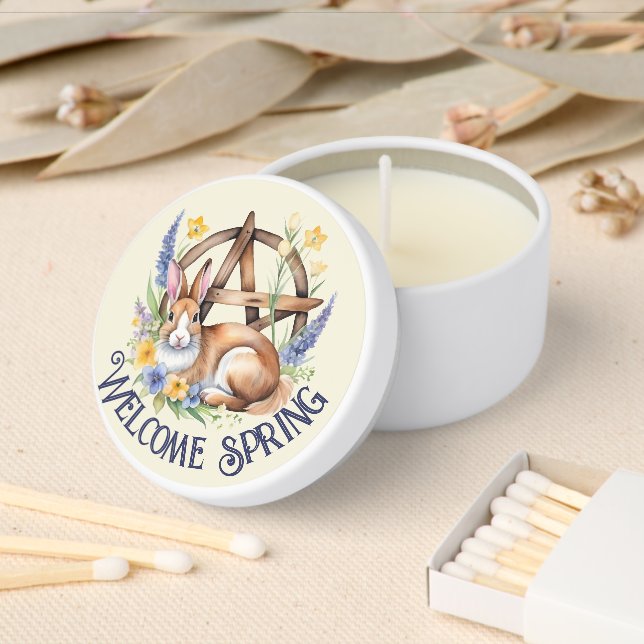 Ostara Bunny Spring Equinox Eostre Wicca Mini Candle Favors (Insitu)
