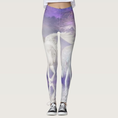 Ostara faeries unicorns mermaids leggings