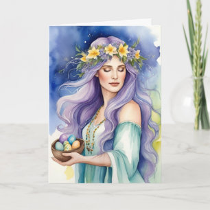 Ostara Goddess Spring Equinox Sabbat Wicca Holiday Card
