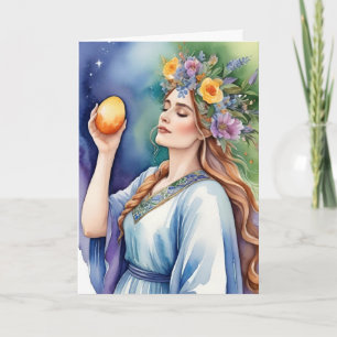 Ostara Goddess Spring Equinox Sabbat Wicca Holiday Card