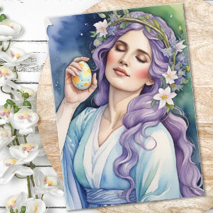 Ostara Goddess Spring Equinox Sabbat Wicca Holiday Card