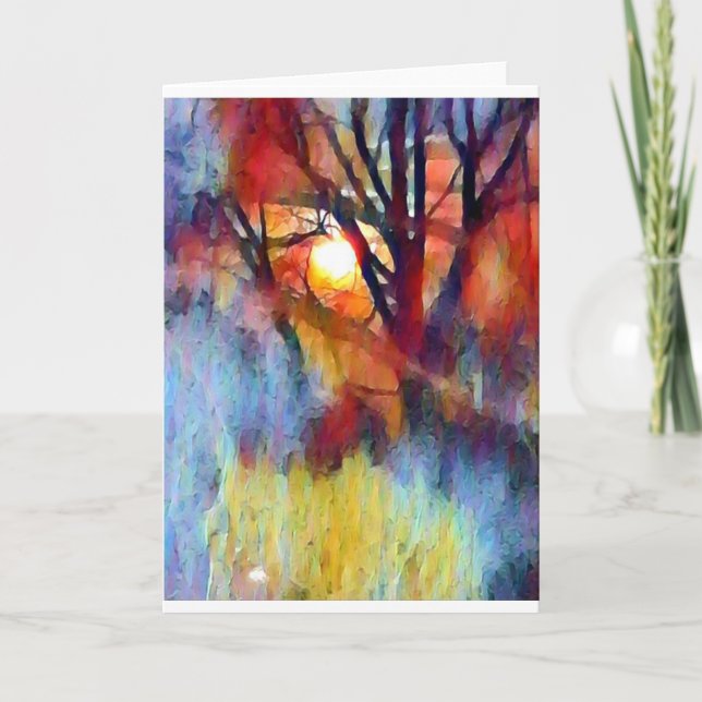 Ostara Moonrise Holiday Card (Front)