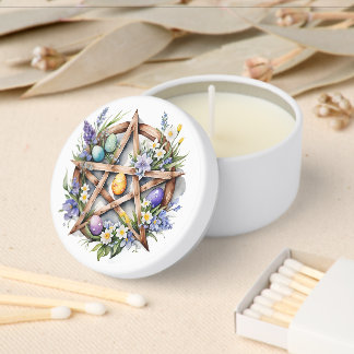 Ostara Pentacle Star Spring Equinox Eostre Wicca Mini Candle Favors