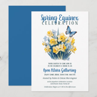 Ostara Spring Equinox Daffodil Butterfly Sabbat Invitation