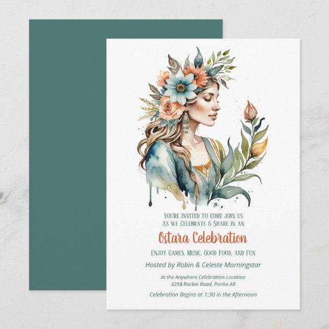 Ostara Spring Equinox Flower Goddess Sabbat Invitation (Front/Back)