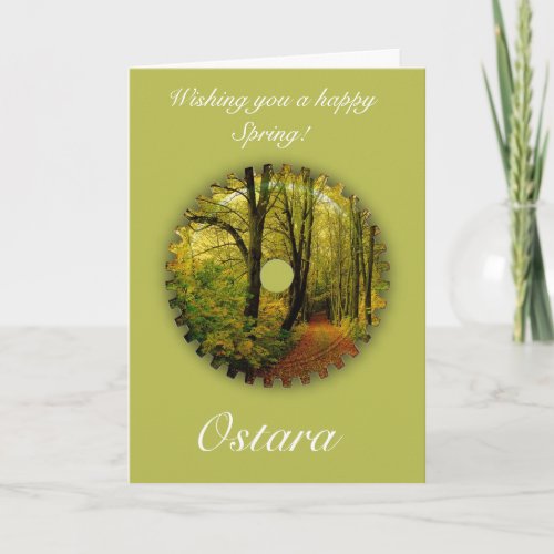Ostara Spring Solstice with spring scenery Card