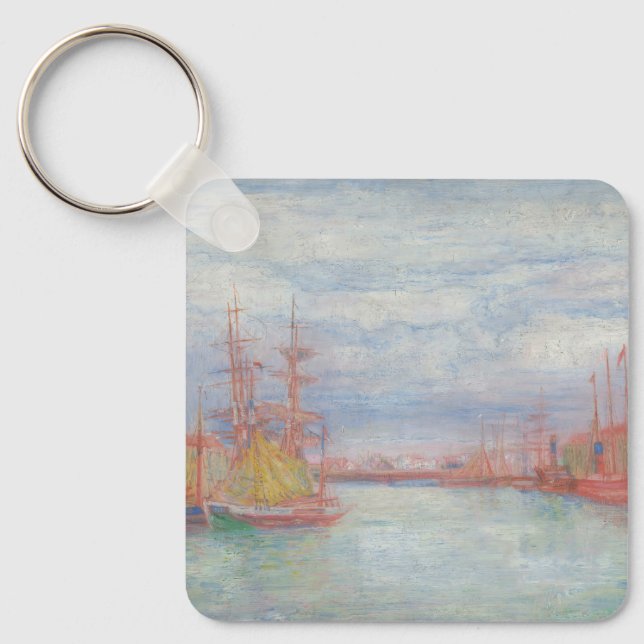 Ostend Harbor by James Ensor (1900) Keychain (Front)