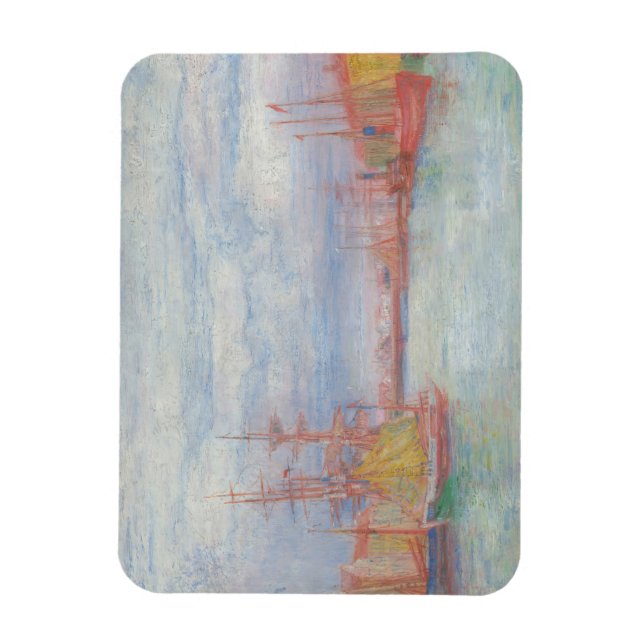 Ostend Harbor by James Ensor (1900) Magnet (Vertical)