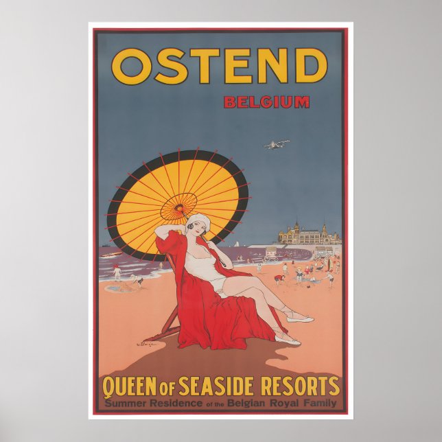 Ostend Travel Poster Belgium Beaches Art Print (Front)
