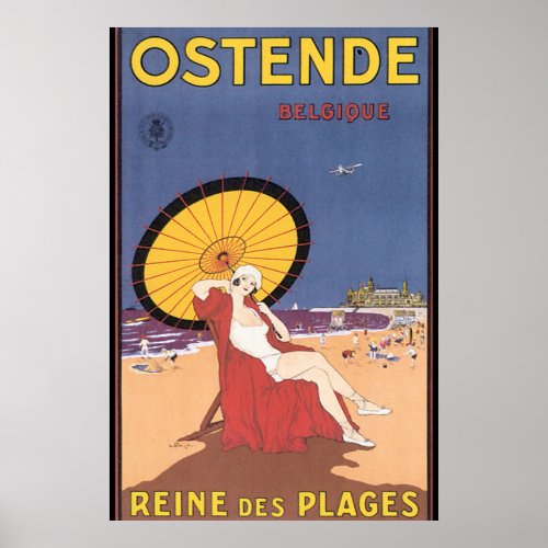 Ostende_Belgique Vintage Travel Poster