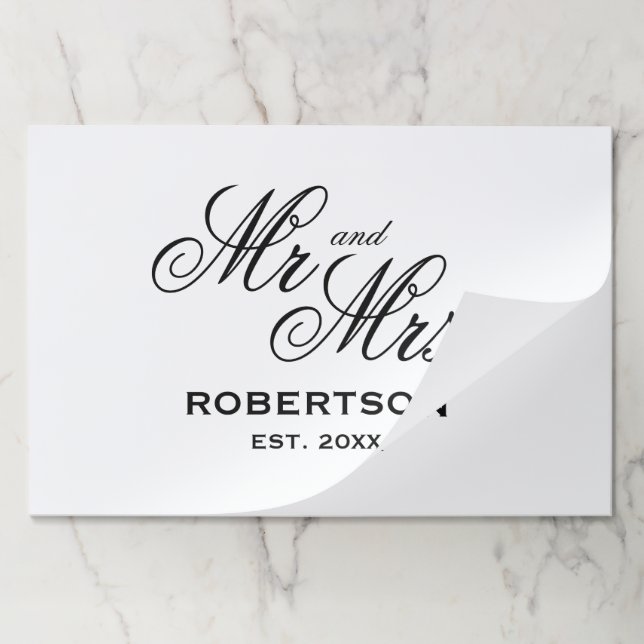 Ostentatious wedding party template paper placemat (Folded)