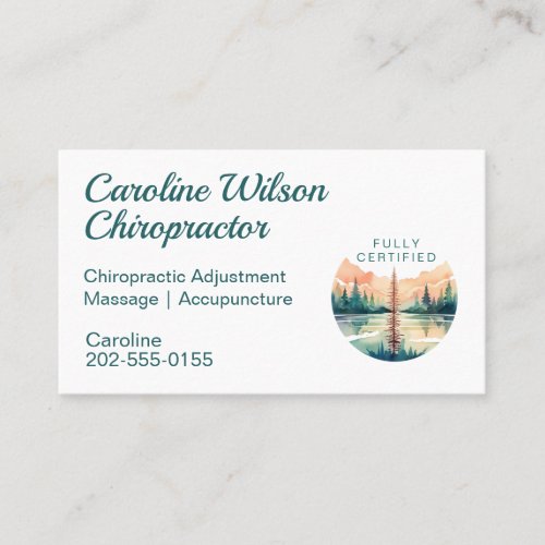 Osteopath Chiropractor Physiotherapist Watercolor  Business Card