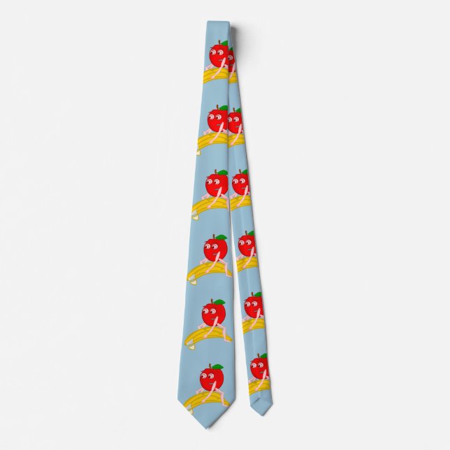 Osteopath Fruit Funny Apple Straightening a Banana Neck Tie (Front)