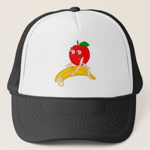 Osteopath Fruit Funny Apple Straightening a Banana Trucker Hat