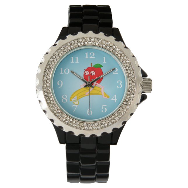 Osteopath Fruit Funny Apple Straightening a Banana Watch (Front)