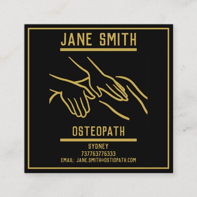 Osteopath Professional Square Business Card (Front)