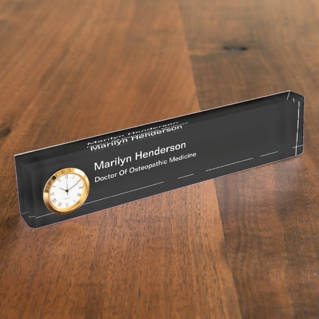 Osteopathic Medical Doctor Desk Name Plate (Side)