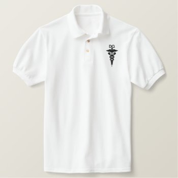 Osteopathic Medicine Stitched Polo by chairdressing at Zazzle